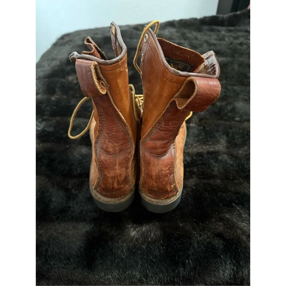 Vintage Work Boots Brown Leather Eddie Bauer Boots 9